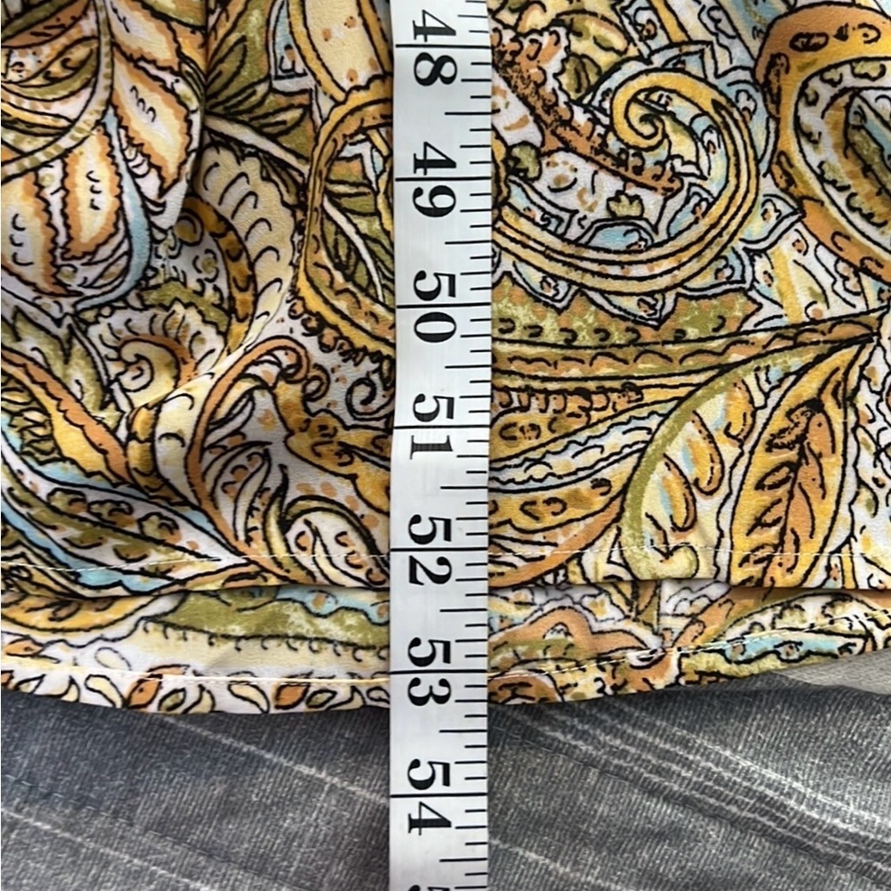 NWT Emma & Michelle Gold/Blue Floral Sleveless Romper,Jumpsuit Size Medium - Picture 10 of 11